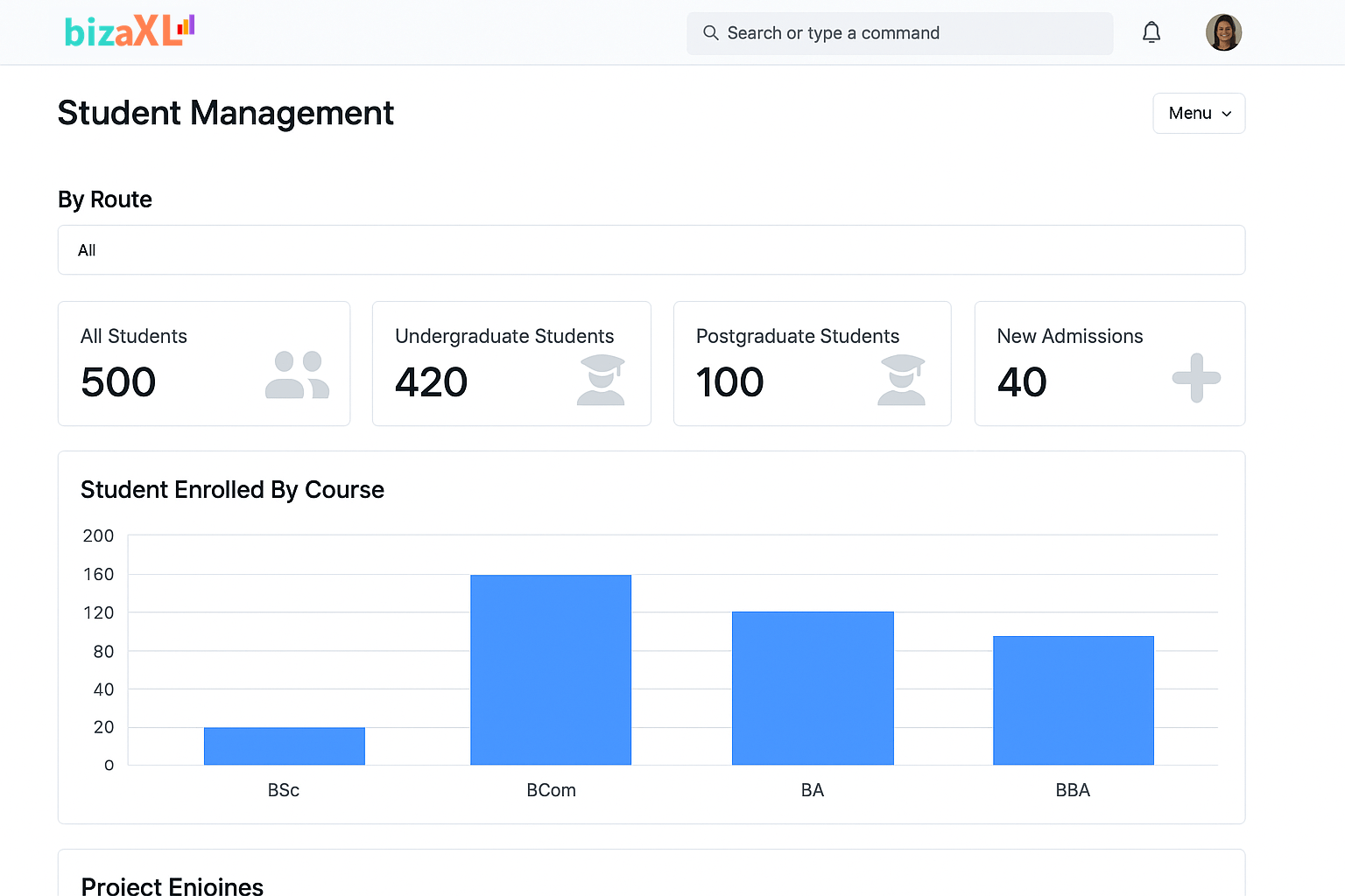 Tuition Centre Student Management Dashboard